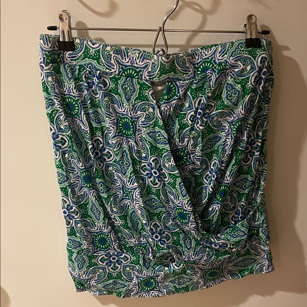 Old Navy Green and Blue Paisley Top